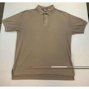 Vintage Levis Polo Shirt Mens Large Tan Short Sleeve Embroidered Logo 80s Korea